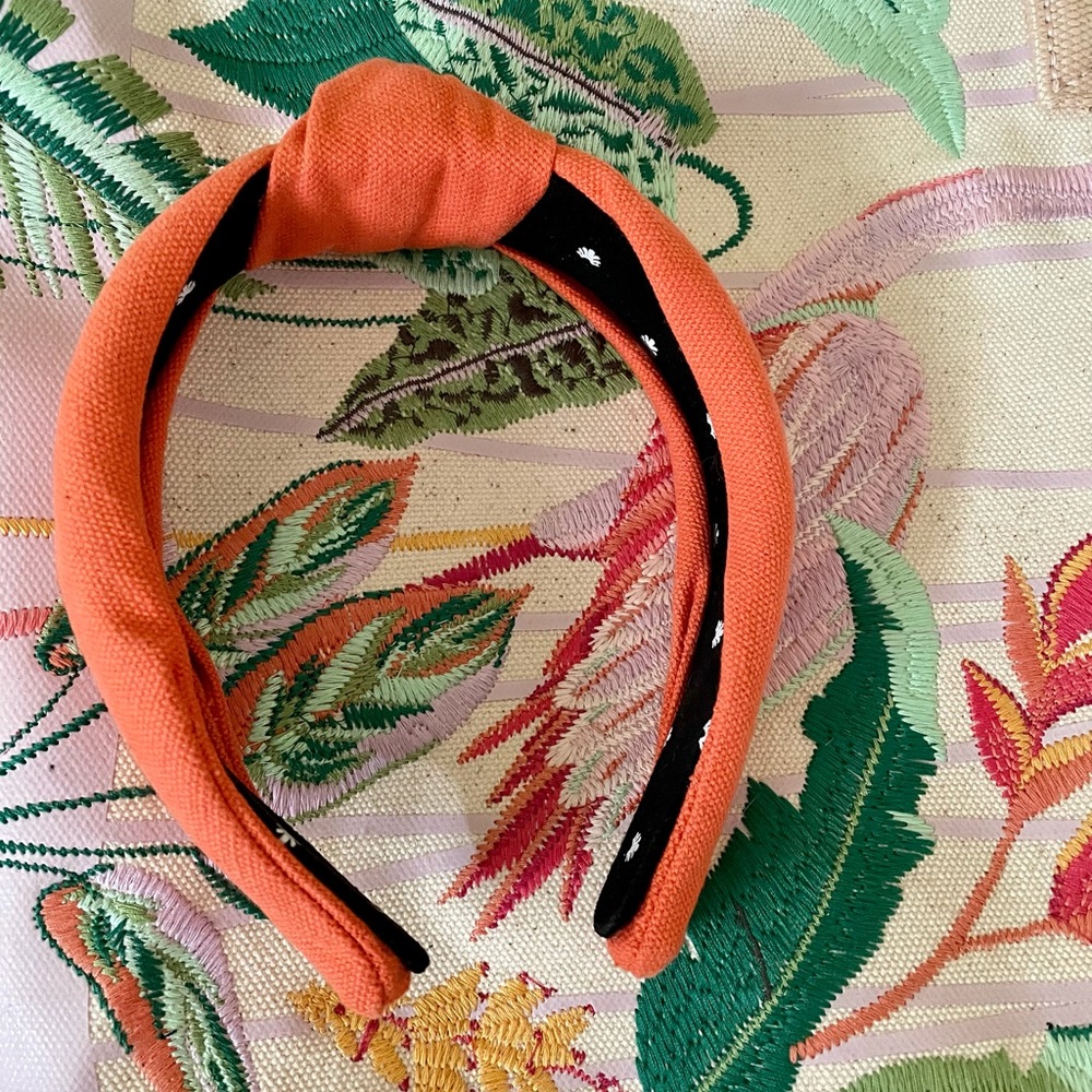 NWOT Lele Sadoughi Orange Linen Headband
